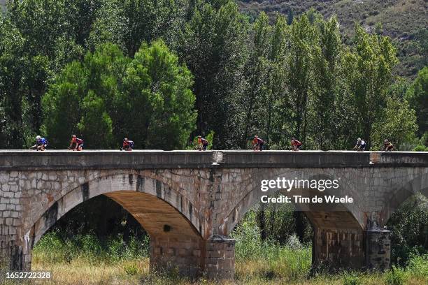 Geraint Thomas of The United Kingdom and Team INEOS Grenadiers, Remco Evenepoel of Belgium and Team Soudal - Quick Step and A general view of the...