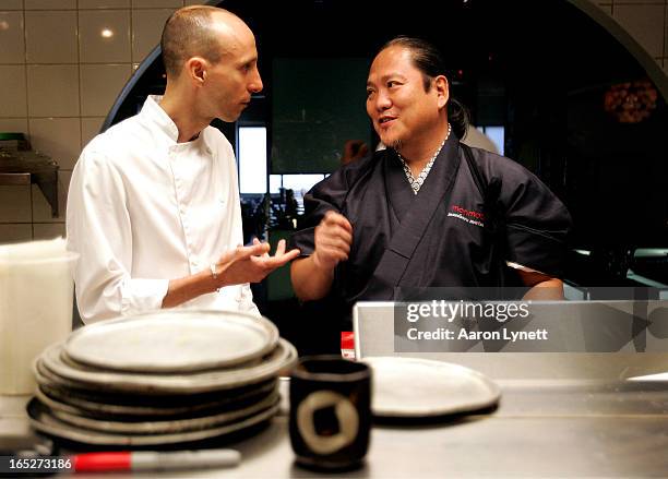 Chef Masaharu Morimoto talks about the Oysters and Fois Gras with chef and co-owner of Rain restaurant, Guy Rubino. Morimoto is in Toronto to promote...