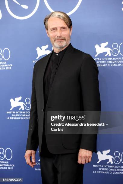 Mads Mikkelsen attends a photocall for the movie "Bastarden " at the 80th Venice International Film Festival on September 01, 2023 in Venice, Italy.