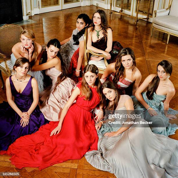 Debutantes Lily Rivkin, Talicia Martins, Justine Vilgrain, Isha Ambani, Zoe Bleu Sidel, Bronwen Carter, Sophia Rose Stallone, Celine Buckens and...