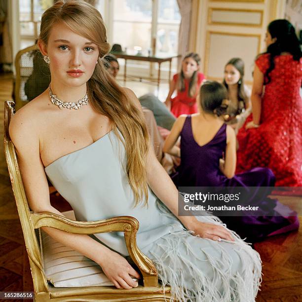Debutante Talicia Martins is photographed at the Crillon Debutante Ball for Vanity Fair Magazine on November 22, 2012 in Paris, France. PUBLISHED...