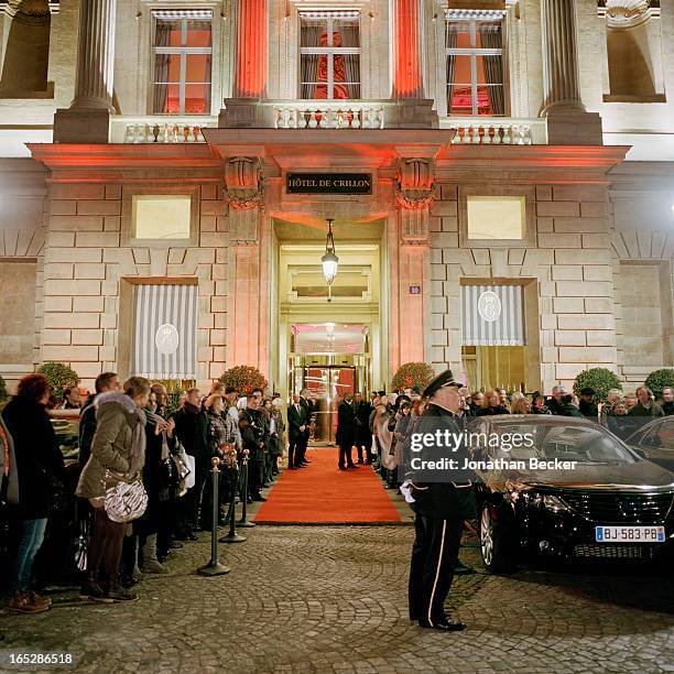 The entrance ball at the Hotel de Crillon is photographed for Vanity Fair Magazine on November 22, 2012 in Paris, France. PUBLISHED IMAGE.