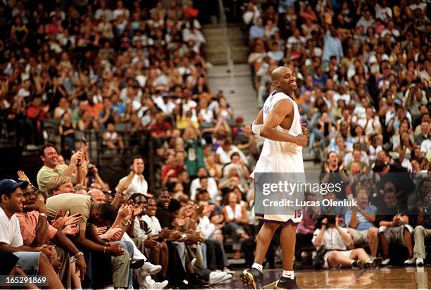 Vince Carter runs the court to the cheers of a sold out Air Canada Centre at the Second Annual Vince Carter Charity All-Star Game. NBA stars such as...