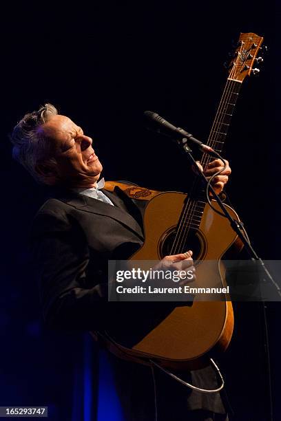 Australian guitarist Tommy Emmanuel performs at La Cigale on April 2, 2013 in Paris, France.