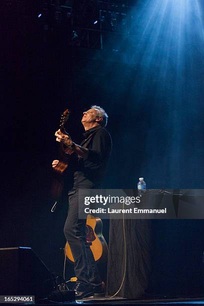 Australian guitarist Tommy Emmanuel performs at La Cigale on April 2, 2013 in Paris, France.