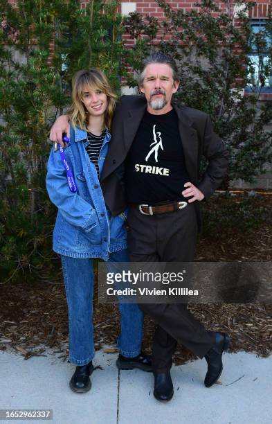 Maya Hawke and Ethan Hawke attend the world premiere of "Wildcat" at the 50th Telluride Film Festival on September 01, 2023 in Telluride, Colorado.