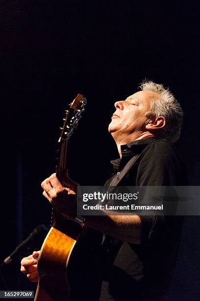 Australian guitarist Tommy Emmanuel performs at La Cigale on April 2, 2013 in Paris, France.