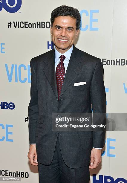 Fareed Zakaria attends "Vice" New York Premiere at Time Warner Center on April 2, 2013 in New York City.