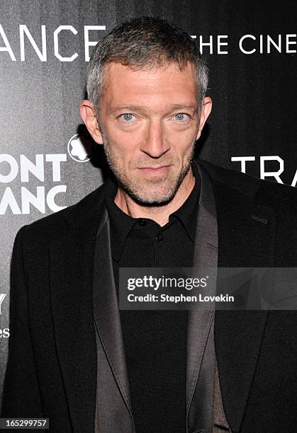 Actor Vincent Cassel attends the premiere of Fox Searchlight Pictures' "Trance" hosted by The Cinema Society & Montblanc at SVA Theater on April 2,...