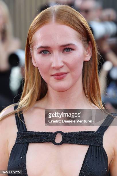 Gina Alice Stiebitz attends a red carpet for the movie "Poor Things" at the 80th Venice International Film Festival at on September 01, 2023 in...