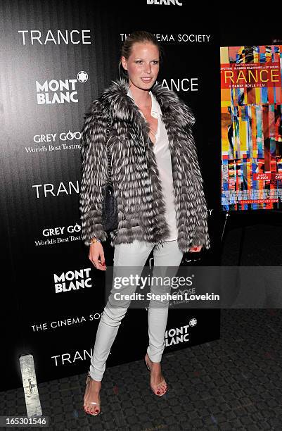 Model Caroline Winberg attends the premiere of Fox Searchlight Pictures' "Trance" hosted by The Cinema Society & Montblanc at SVA Theater on April 2,...