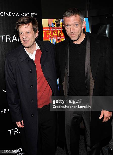 Producer Christian Colson and Actor Vincent Cassel attend the premiere of Fox Searchlight Pictures' "Trance" hosted by The Cinema Society & Montblanc...
