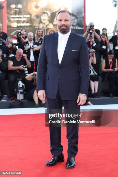 Yorgos Lanthimos attends a red carpet for the movie "Poor Things" at the 80th Venice International Film Festival at on September 01, 2023 in Venice,...