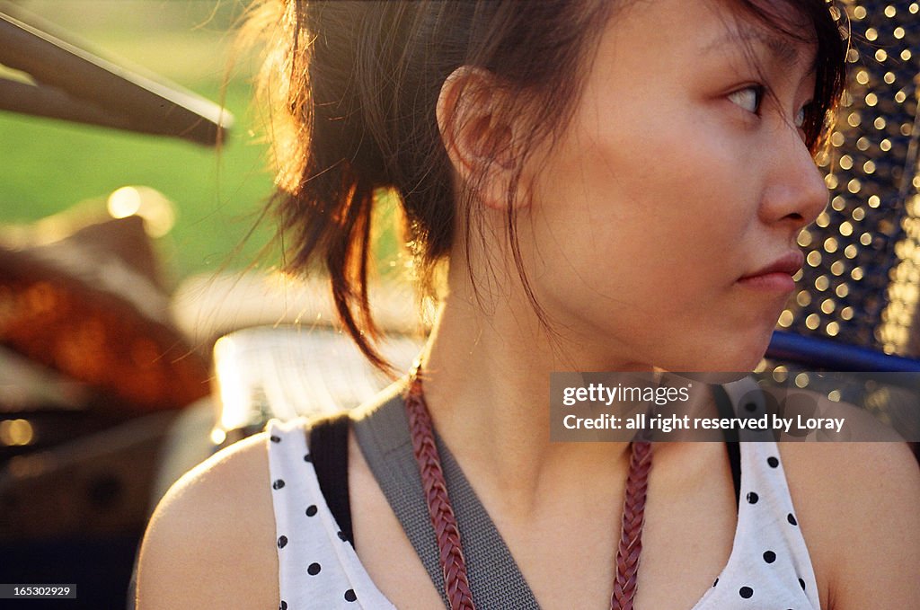 Golden Sun Shine on hair