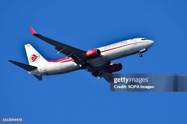 An Air Algérie plane arrives at Marseille Provence Airport.
