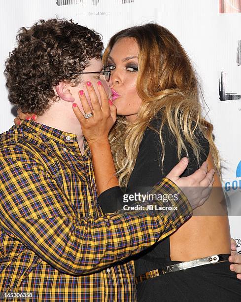 Jesse Heiman and Jasmine Dustin attend the No Kill LA Charity Event held at Mauro's Cafe At Fred Segal on April 2, 2013 in West Hollywood, California.
