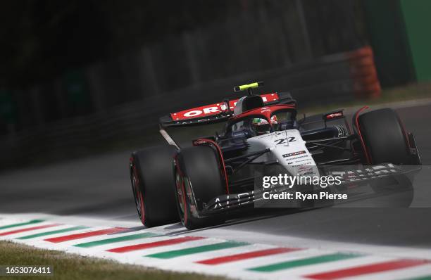Yuki Tsunoda of Japan driving the Scuderia AlphaTauri AT04 on track during practice ahead of the F1 Grand Prix of Italy at Autodromo Nazionale Monza...
