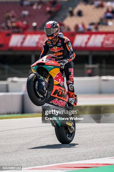 Moto2 rider Pedro Acosta of Spain and Red Bull KTM Ajo rides a