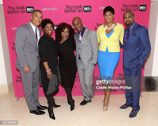 General manager of BET Centric Paxton Baker, Gladys Knight, Chaka Khan, president of music programming BET Networks, Stephen Hill, Vicky Free and...