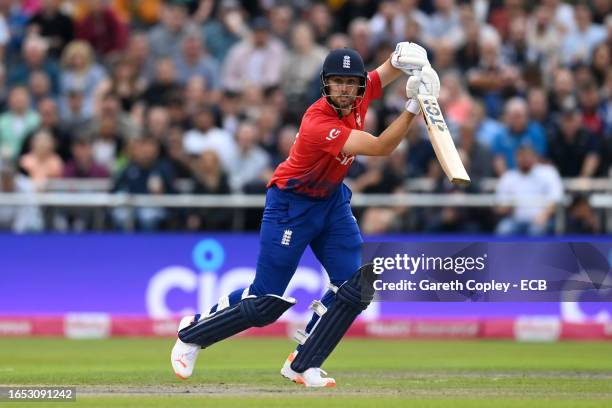 Will Jacks of England bats during the 2nd Vitality T20 International between England and New Zealand at Emirates Old Trafford on September 01, 2023...