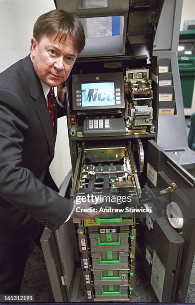 Pix of ATM at NCR lab with Nick Haines, who's working with ATMs since they were 1st introduced in Canada in the 70s.