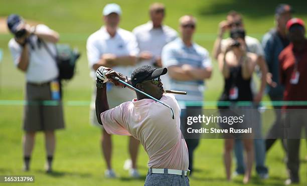 July 20, 2009 Michael Jordan enjoys a cigar during the Mike Weir Charity Classic to kik off the Canadian Open at Glen Abby Golf Club in Oakville....