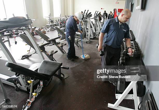 The workout room features an impressive array of cardio and strength machines. Media will get their first opportunity to tour the newly built BMO...