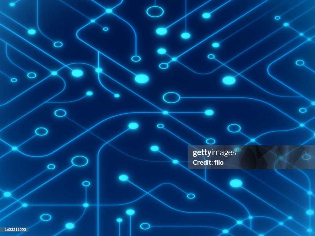 Artificial Intelligence Technology Glow Circuit Board Abstract Background