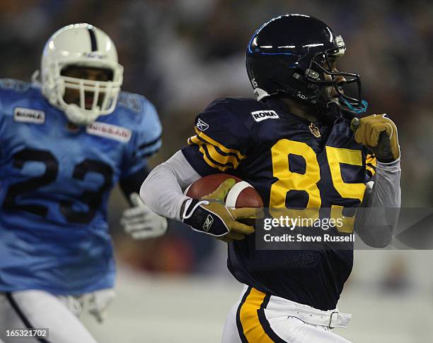 September 12 Milt Stegall makes his second touchdown catch of the game a 92-yard pass to break Allan Pitts CFL record 14,891 career yards as the...