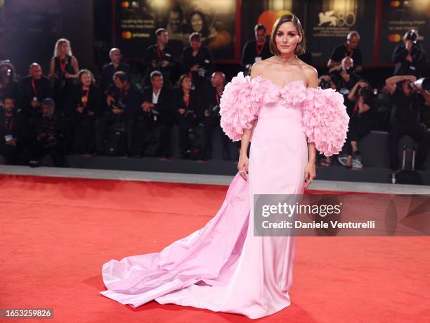 Olivia Palermo attends a red carpet for the movie "Finalmente L'Alba" at the 80th Venice International Film Festival on September 01, 2023 in Venice,...