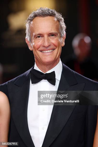 Alessandro Benetton attends a red carpet for the movie "Finalmente L'Alba" at the 80th Venice International Film Festival on September 01, 2023 in...