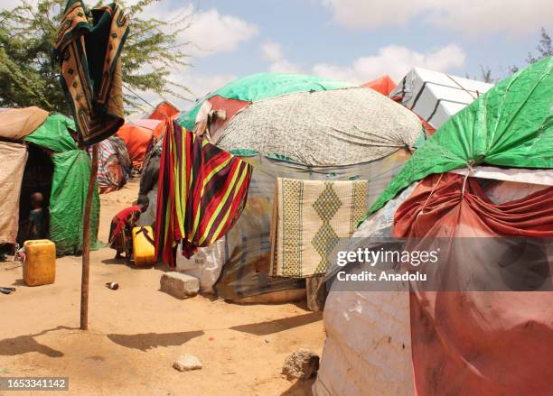 Child is seen at Tareedisho Camp as 1.2 million Somalians were internally displaced and take shelter in camps due to the long-lasting drought in...