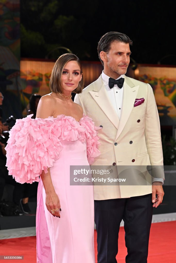 Olivia Palermo and Johannes Huebl attend a red carpet for the movie ...