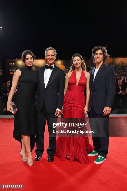 Luce Benetton, Alessandro Benetton, Agnese Benetton and Tobias Benetton attend a red carpet for the movie "Finalmente L'Alba" at the 80th Venice...