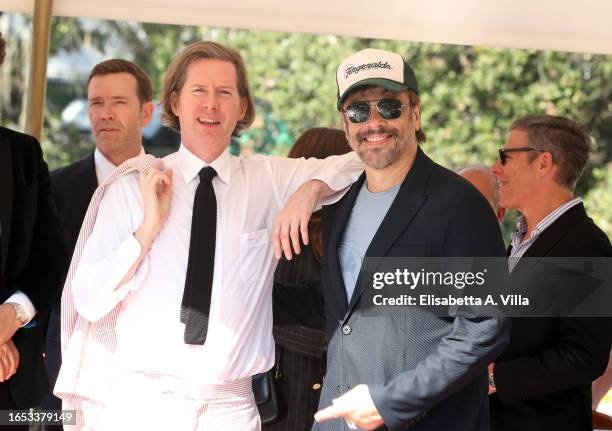 Wes Anderson and Benicio Del Toro are seen arriving at the 80th Venice International Film Festival 2023 on September 01, 2023 in Venice, Italy.