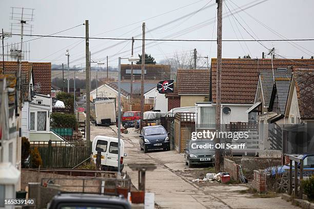 Dilapidated properties stand in the seaside town of East Jaywick, the most deprived place in England, on April 3, 2013 in Jaywick, England. The...