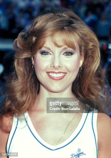 Actress Rebecca Holden attends the 26th Annual "Hollywood Stars Night" Celebrity Baseball Game on July 16, 1983 at Dodger Stadium in Los Angeles,...