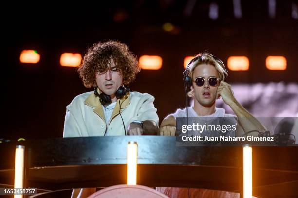 Dorian Lauduique and Cesar de Rummel performs on stage at La Caja Magica on September 01, 2023 in Madrid, Spain.