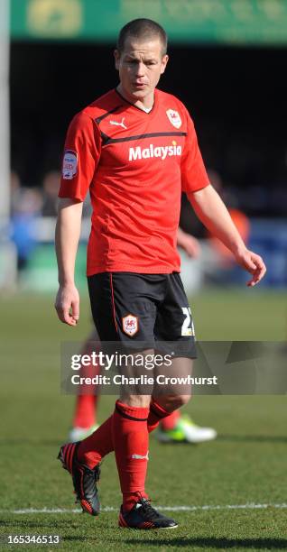 Heidar Helguson of Cardiff City during the npower Championship match between Peterborough United and Cardiff City at London Road on March 30, 2013 in...