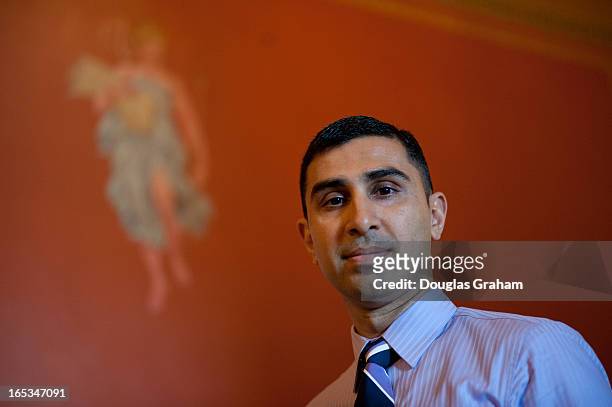 April 3: Faiz Shakir, new digital media adviser for Harry Reid poses for a photo in the U.S. Capitol on April 3, 2013.