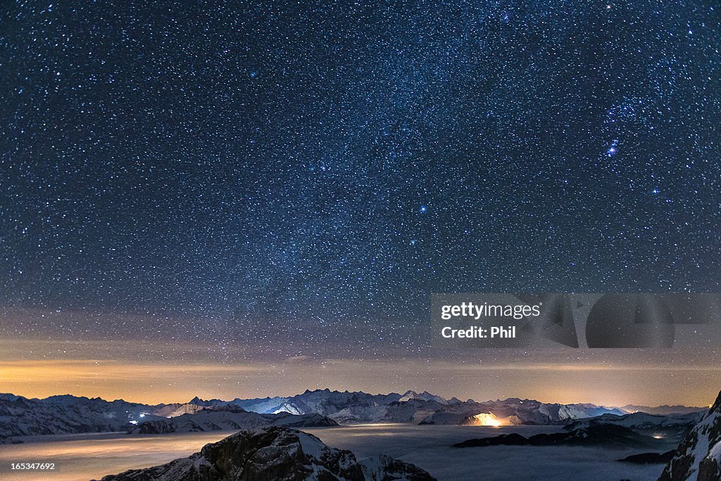 Starry sky on the Pilatus