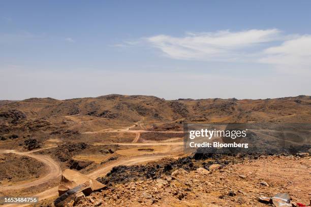 The Khnaiguiyah mining site in Khnaiguiyah, Saudi Arabia, on Monday, July 2023. Saudi Arabia's Crown Prince Mohammed bin Salman is prepared to pour...