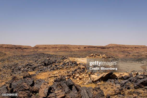 The Khnaiguiyah mining site in Khnaiguiyah, Saudi Arabia, on Monday, July 2023. Saudi Arabia's Crown Prince Mohammed bin Salman is prepared to pour...