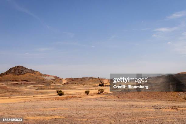 Rig drills samples on the Khnaiguiyah mining site in Khnaiguiyah, Saudi Arabia, on Monday, July 2023. Saudi Arabia's Crown Prince Mohammed bin Salman...