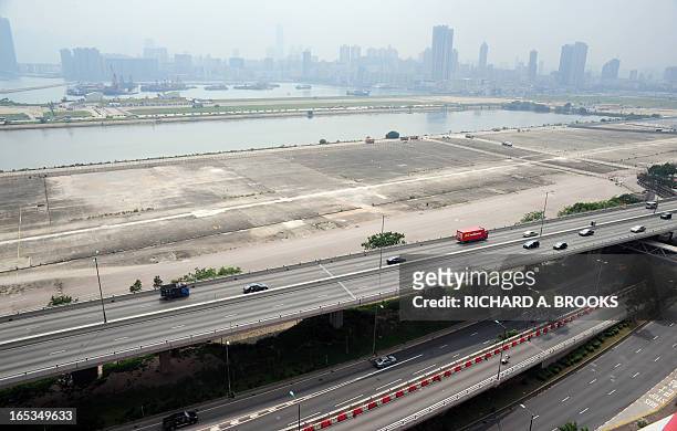 HongKong-property-land-KaiTak,FEATURE by Adrian Addison This photo taken on August 8, 2009 shows a overview of the unused space where Hong Kong's old...