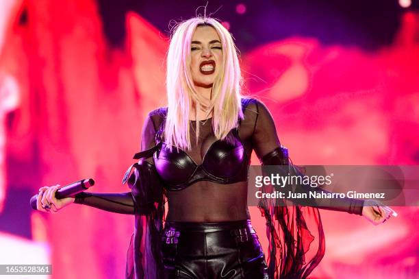 Ava Max performs on stage at La Caja Magica on September 01, 2023 in Madrid, Spain.