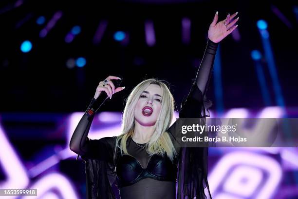 American singer Ava Max perfoms on stage og the Coca Cola Music Experience Festival 2023 at La Caja Magica on September 01, 2023 in Madrid, Spain.