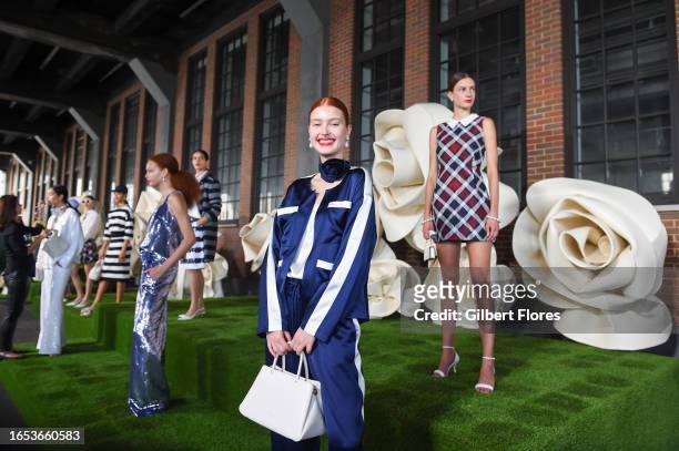 Models on the runway at the Kate Spade Spring 2024 Ready To Wear Fashion Show at The High Line on September 8, 2023 in New York, New York.