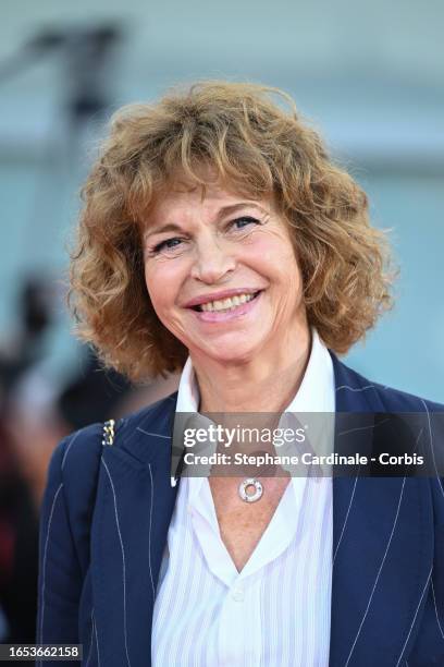 Anna Galiena attends a red carpet for the movie "Felicità" at the 80th Venice International Film Festival on September 01, 2023 in Venice, Italy.