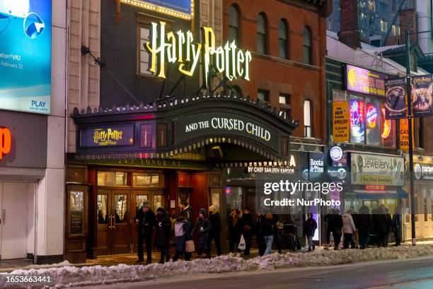 Toronto, ON, Canada Harry Potter and the Cursed Child sign on the roof of the theatre in Toronto, Canada